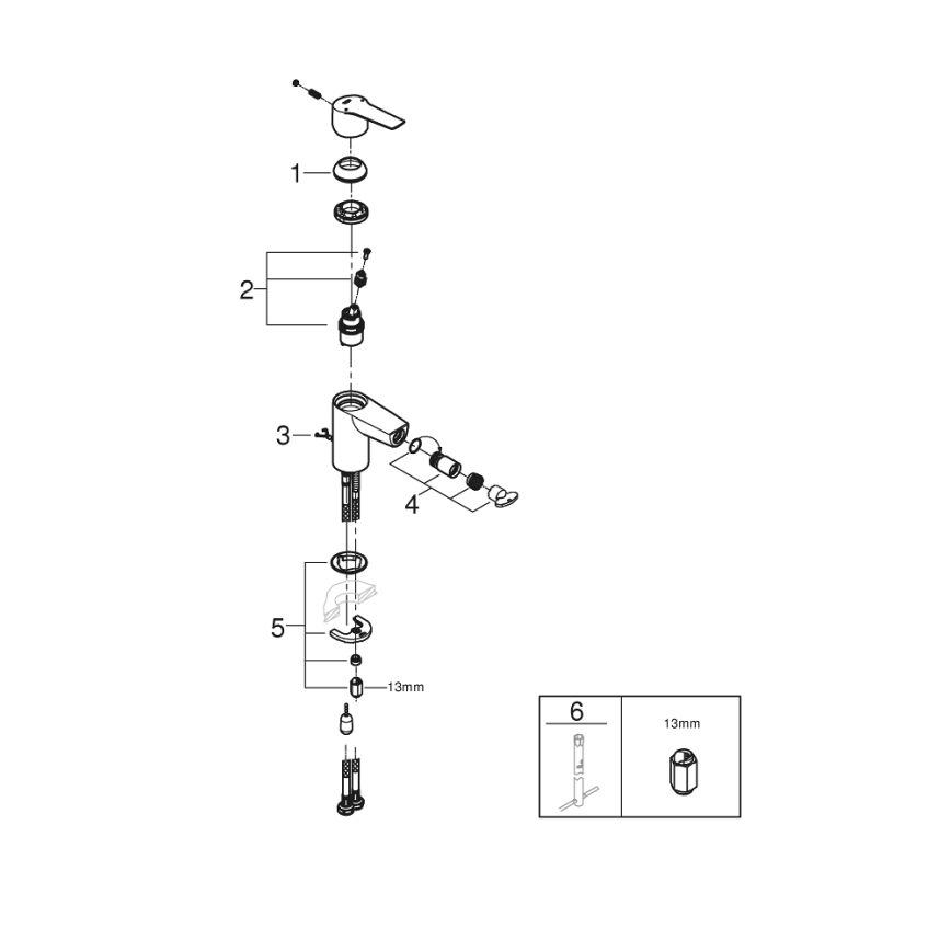 GROHE 32281002 - Bateria bidetowa START S, błyszczący chrom