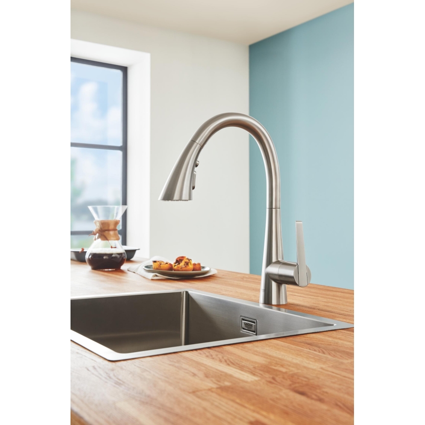 GROHE 32294DC2 - Bateria zlewozmywakowa ZEDRA ze stali nierdzewnej