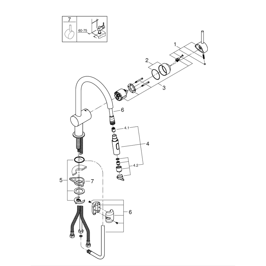 GROHE 32321002 - bateria zlewozmywakowa A, chrom błyszczący
