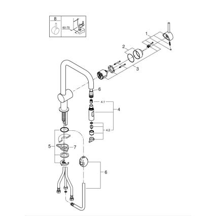 GROHE 32322002 - Bateria zlewozmywakowa A, chrom błyszczący