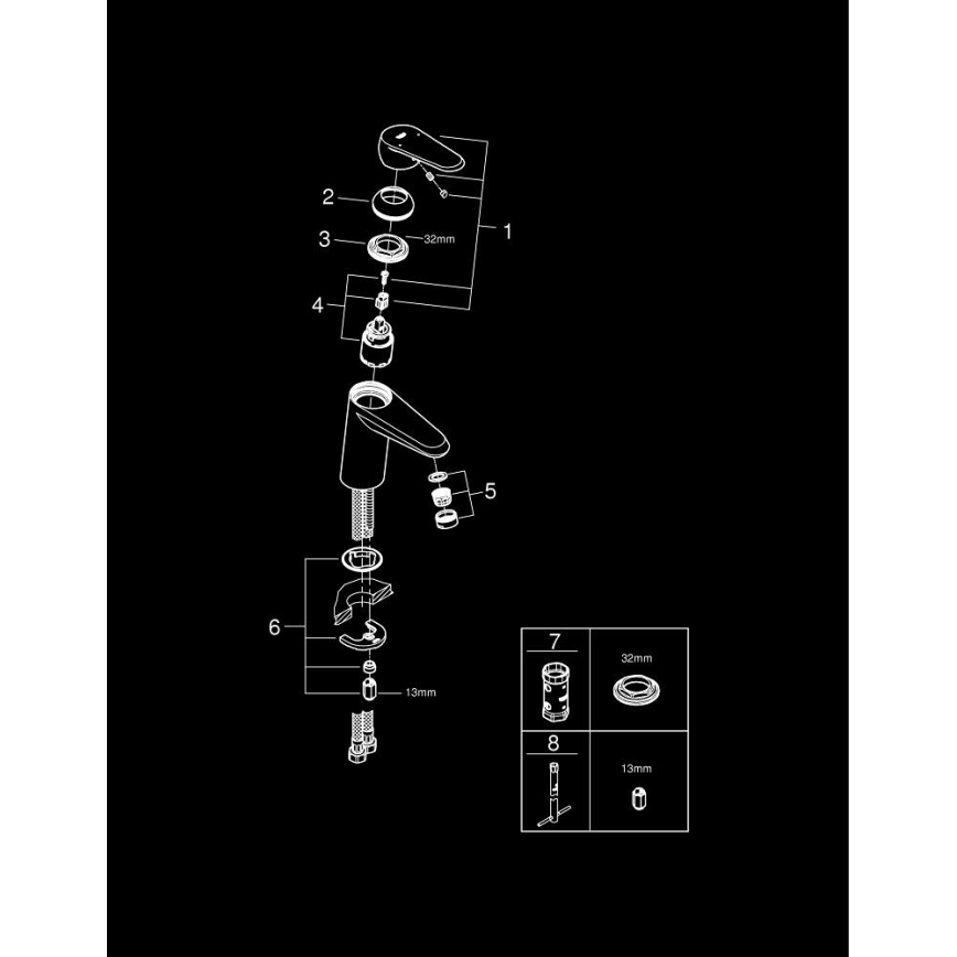 GROHE 3246920E - Bateria umywalkowa EURODISC COSMOPOLITAN rozmiar S chrom