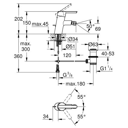 GROHE 32558000 - Bateria bidetowa FEEL DN 15, chrom błyszczący