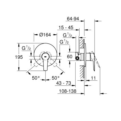 GROHE 32590002 - Bateria prysznicowa START, chrom błyszczący