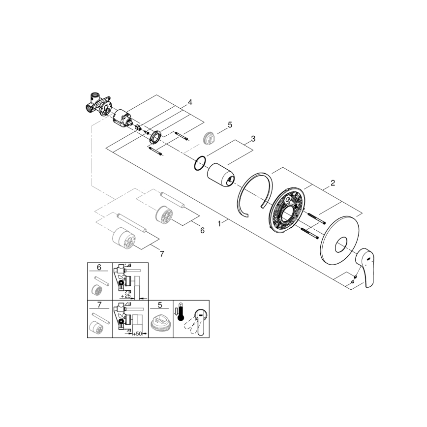 GROHE 32590002 - Bateria prysznicowa START, chrom błyszczący