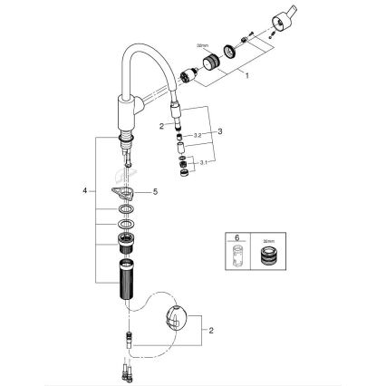 GROHE 32671002 - Bateria zlewozmywakowa FEEL, błyszczący chrom