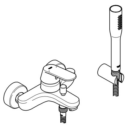 GROHE 32832000 - Bateria wannowa EUROSMART COSMOPOLITAN, chrom błyszczący