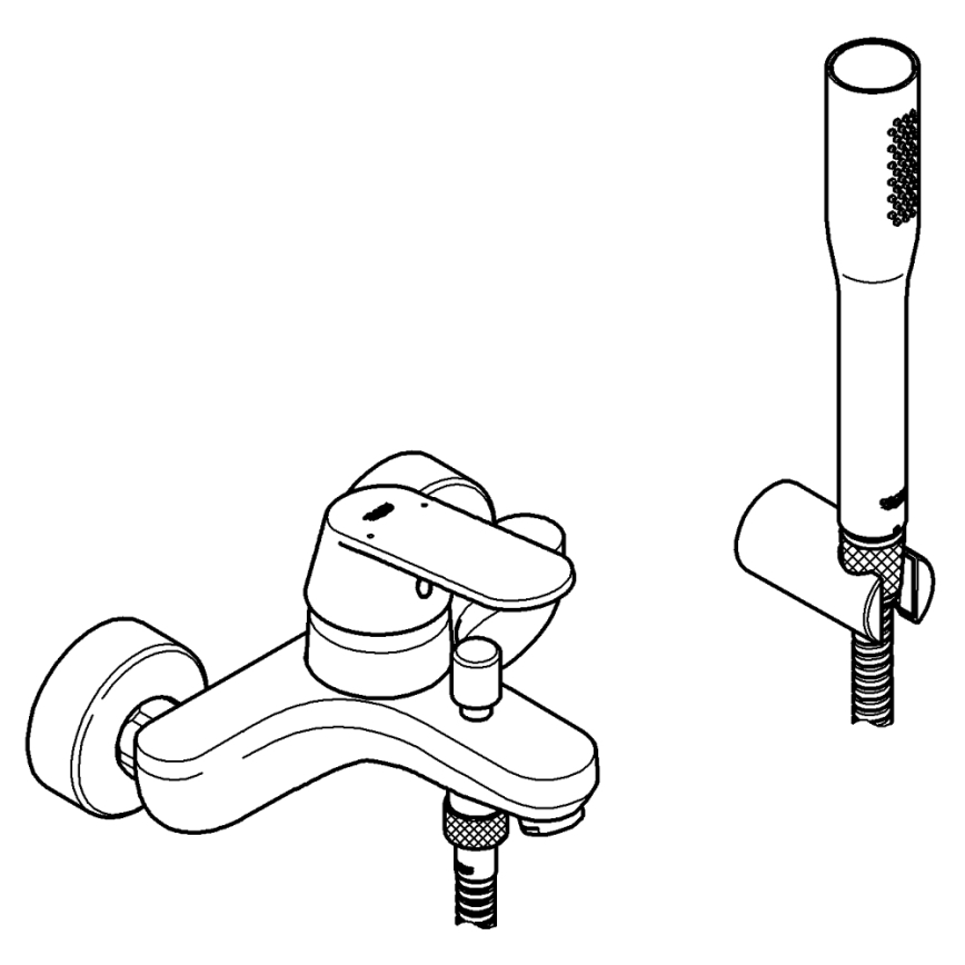 GROHE 32832000 - Bateria wannowa EUROSMART COSMOPOLITAN, chrom błyszczący