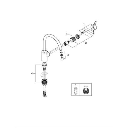 GROHE 32843002 - Bateria zlewozmywakowa EUROSMART COSMOPOLITAN błyszczący chrom