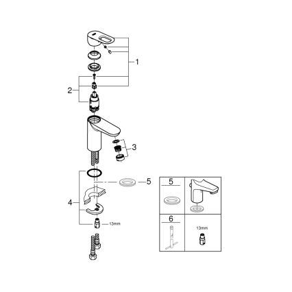 GROHE 32854000 - Bateria umywalkowa BAULOOP chrom błyszczący