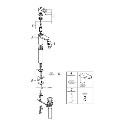 GROHE 32856000 - Bateria umywalkowa BAULOOP 12” chrom błyszczący