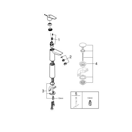 GROHE 32860001 - Bateria umywalkowa BAUEDGE 304 mm chrom błyszczący