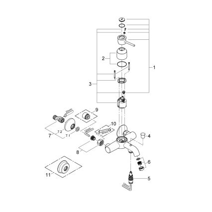 GROHE 32865000 - Bateria wannowa BAUCLASSIC DN 15 błyszczący chrom
