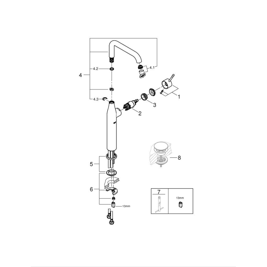 GROHE 32901AL1 - Bateria umywalkowa ESSENCE rozmiar XL grafit