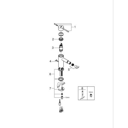 GROHE 32934001 - Bateria bidetowa ESSENCE DN 15 chrom błyszczący