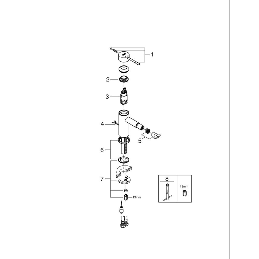 GROHE 32934001 - Bateria bidetowa ESSENCE DN 15 chrom błyszczący