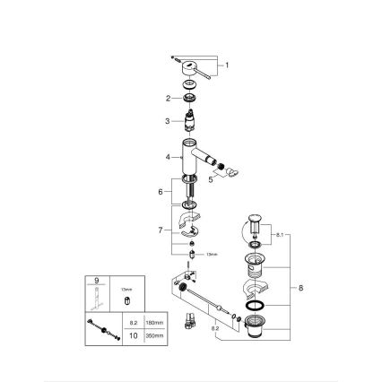 GROHE 32935DL1 - Bateria bidetowa ESSENCE rozmiar S brązowa