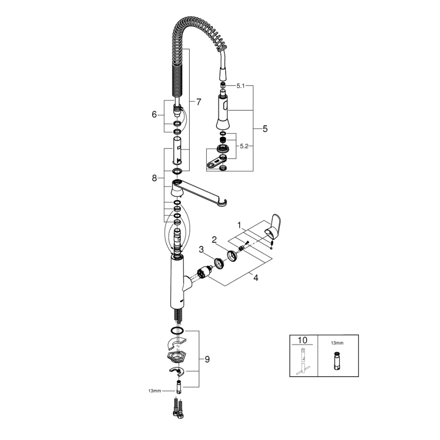 GROHE 32950000 - Bateria zlewozmywakowa K7, chrom błyszczący