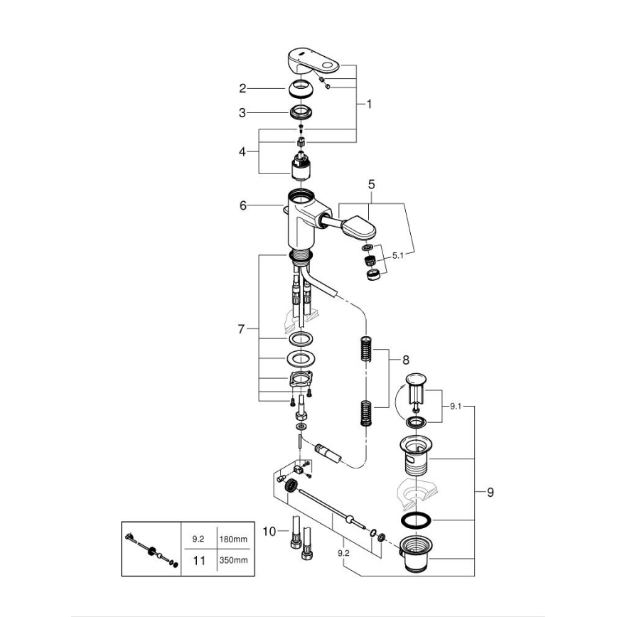 GROHE 33155002 - Bateria umywalkowa EUROPLUS DN 15 chrom błyszczący