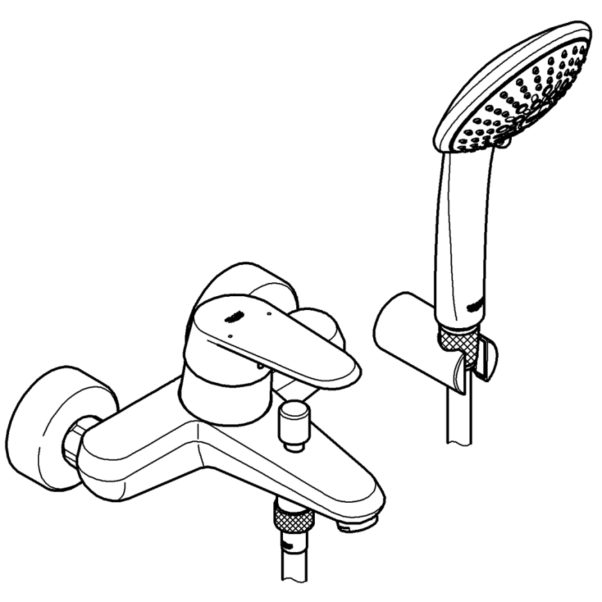 GROHE 33395002 - Zestaw wannowy z baterią EURODISC COSMOPOLITAN, chrom błyszczący