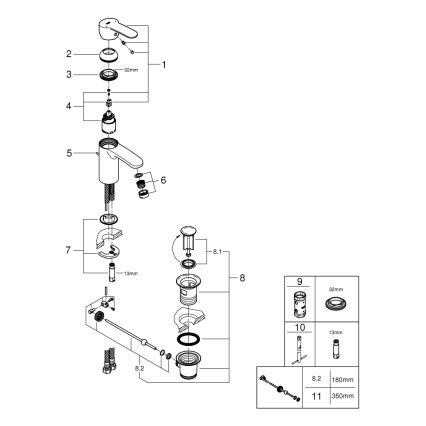 GROHE 3355220E - bateria umywalkowa EUROSTYLE COSMOPOLITAN, chrom błyszczący