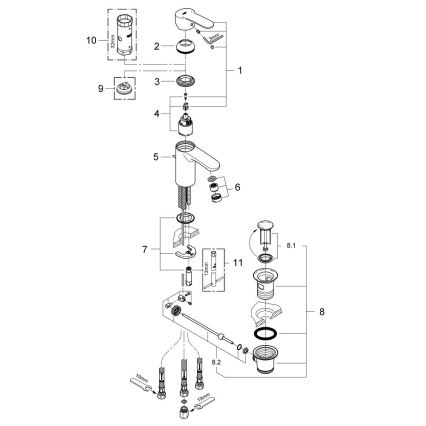 GROHE 33561002 - Bateria umywalkowa EUROSTYLE COSMOPOLITAN DN 15, chrom błyszczący
