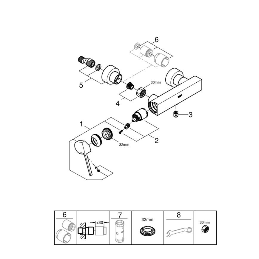 GROHE 33577003 - Bateria prysznicowa PLUS DN 15, chrom błyszczący