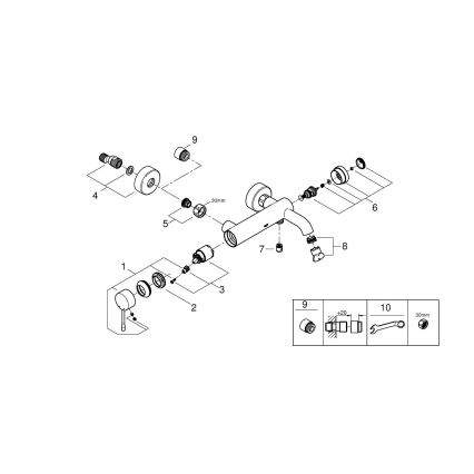 GROHE 33624DL1 - Bateria wannowa ESSENCE 193 mm, kolor brązowy