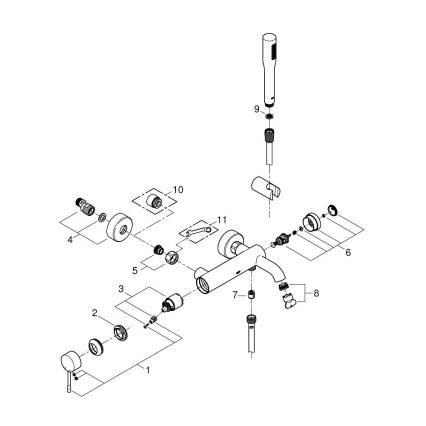 GROHE 33628001 - Zestaw wannowy z baterią ESSENCE DN 15, chrom błyszczący