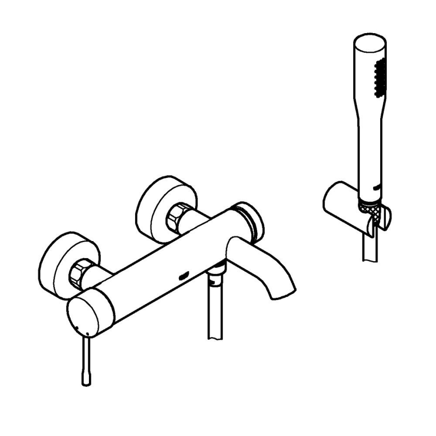 GROHE 33628001 - Zestaw wannowy z baterią ESSENCE DN 15, chrom błyszczący