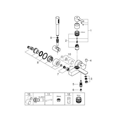 GROHE 33850001 - Bateria wannowa LINEARE DN 15 błyszczący chrom
