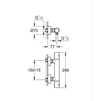 GROHE 34065AL2 - Termostatyczna bateria prysznicowa GROHTHERM 1000 COSMOPOLITAN DN 15 grafit