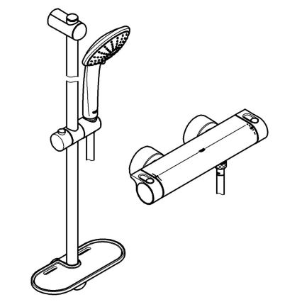 GROHE 34195001 - bateria termostatyczna GROHTHERM 2000 z zestawem prysznicowym EUPHORIA 110 chrom
