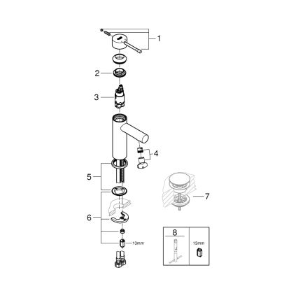 GROHE 34294001 - Bateria umywalkowa ESSENCE DN 15, chrom błyszczący