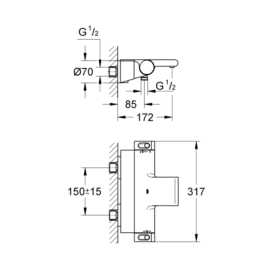 GROHE 34464001 - Termostatyczna bateria wannowa GROHTHERM 2000 DN 15 błyszczący chrom