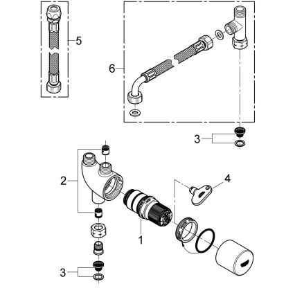 GROHE 34487000 - Termostatyczne zabezpieczenie przed oparzeniem GROHTHERM MICRO chrom