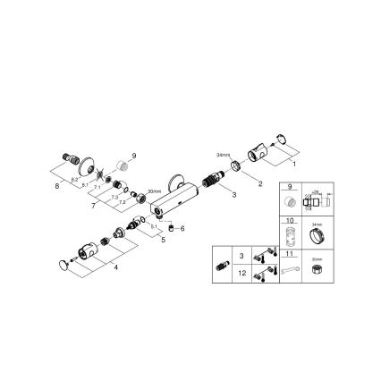 GROHE 34558000 - Termostatyczna bateria prysznicowa GROHTHERM 800 DN 15, chrom błyszczący