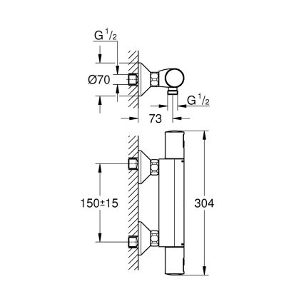 GROHE 345942430 - Termostatyczna bateria prysznicowa PRECISION START DN 15 czarna