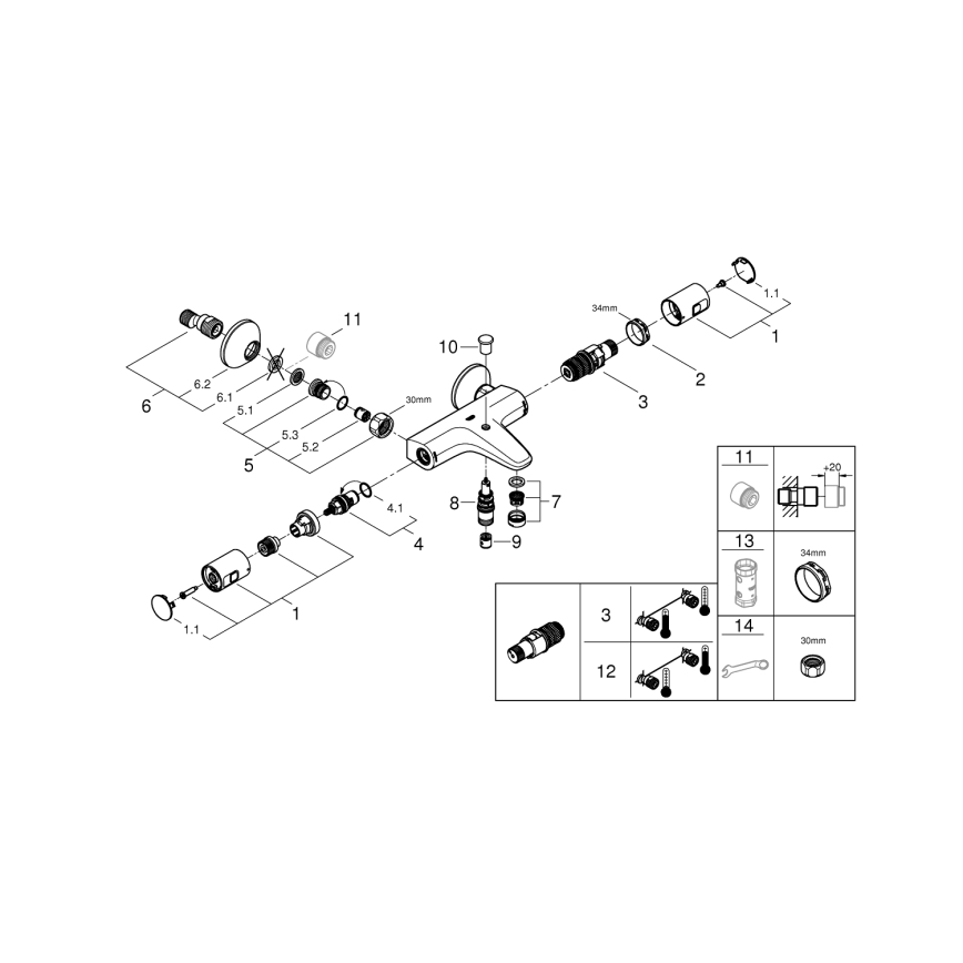 GROHE 345982430 - Termostatyczna bateria wannowa PRECISION START 168 mm czarna