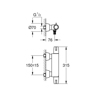 GROHE 34666000 - Termostatyczna bateria medyczna DN 15, chrom błyszczący