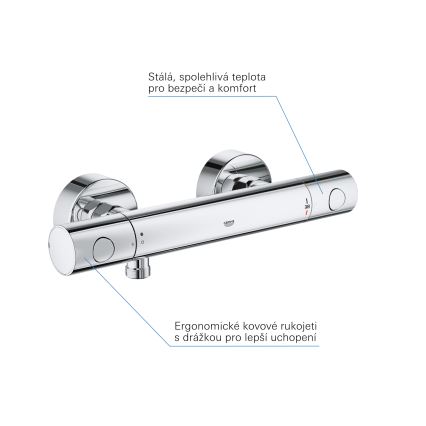 GROHE 34765000-Termostatyczna bateria prysznicowa GROHTHERM COSMOPOLITAN DN 15 chrom