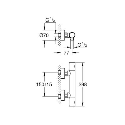 GROHE 34773000 - Termostatyczna bateria prysznicowa PRECISION GET DN 15 błyszczący chrom