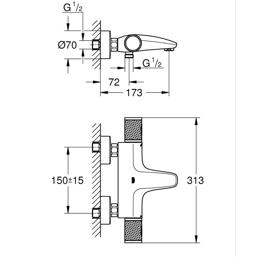 GROHE 34788000 - Termostatyczna bateria wannowa PRECISION FEEL DN 15 chrom błyszczący