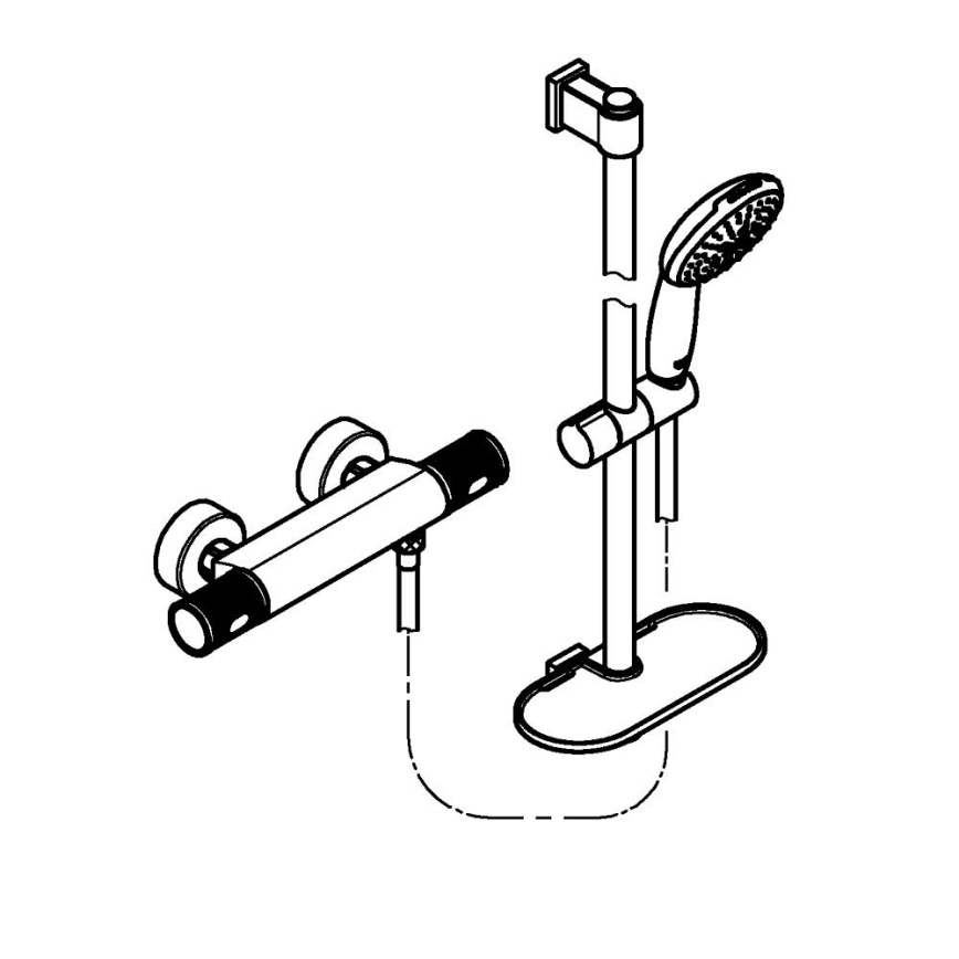 GROHE 34791001 - Termostatyczny zestaw prysznicowy PRECISION FEEL 600 mm, chrom