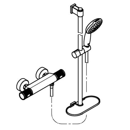 GROHE 34853001 - Zestaw prysznicowy z baterią termostatyczną PRECISION FEEL+ 90 cm, chrom błyszczący