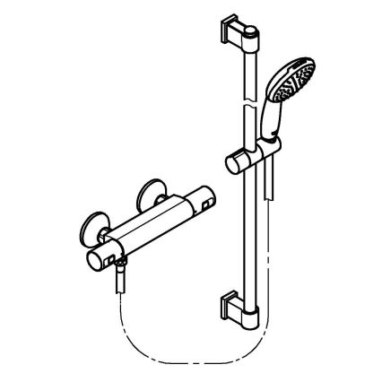 GROHE 34854001 - Zestaw prysznicowy z baterią termostatyczną PRECISION START 900 mm, błyszczący chrom