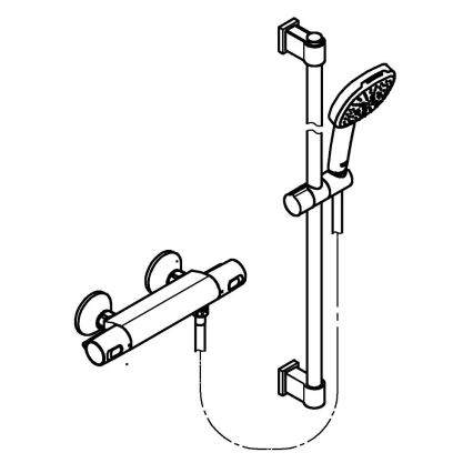 GROHE 34855003 - Zestaw prysznicowy z baterią termostatyczną PRECISION TREND 150 mm, błyszczący chrom
