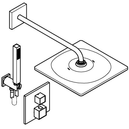 GROHE 34879000 - Podtynkowy system prysznicowy PRECISION CUBE 310 × 310 mm chrom