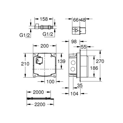 GROHE 36264001 - Podtynkowy zestaw do zabudowy ESSENSE E, chrom błyszczący