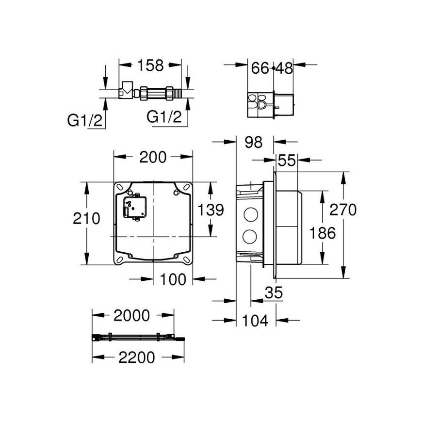 GROHE 36264001 - Podtynkowy zestaw do zabudowy ESSENSE E, chrom błyszczący