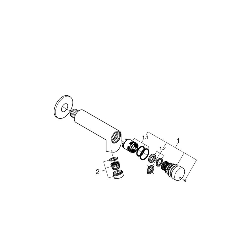 GROHE 36266000 - Samozamykający zawór ścienny EUROECO COSMOPOLITAN T DN 15 chrom